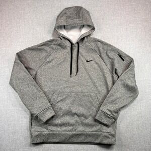Nike Therma-FIT Fitness Hoodie Pullover Men Large Gray Athletic Training Gym